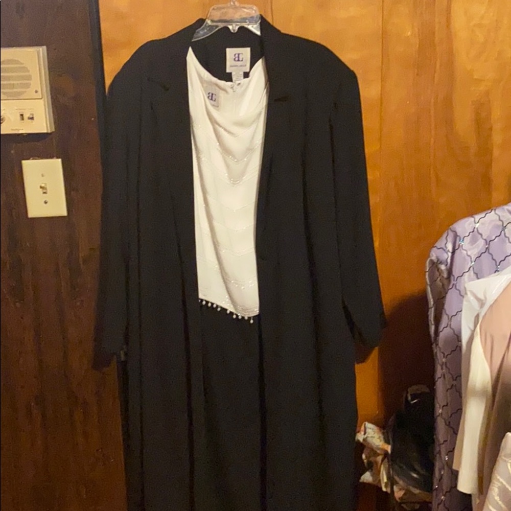 Black Jacket With Matching White and Black Dress